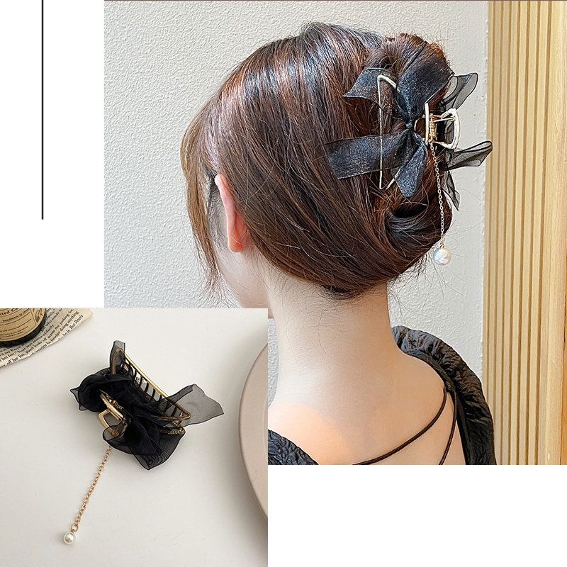 Kẹp tóc hình bướm màu vàng đồng thời trang cổ điển mới
