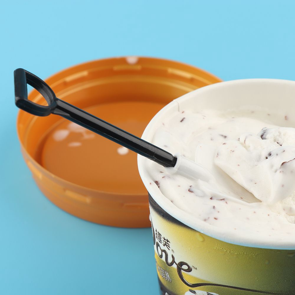 Set 100 muỗng nhựa ăn kem hình xẻng xúc đất dùng 1 lần