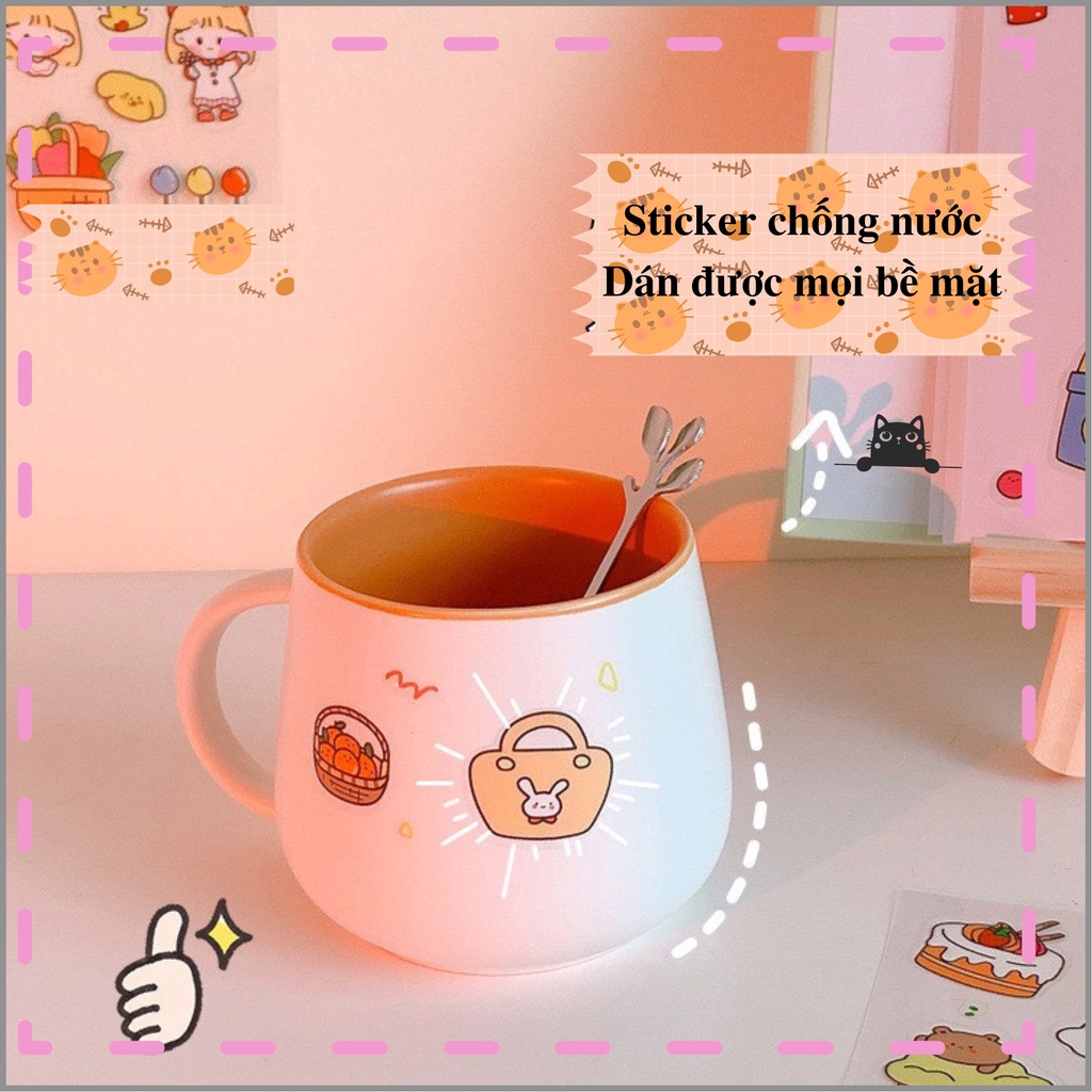 Set 100 tấm (1000 hình) Sticker cute trang trí sổ - hình dán chống nước dán mọi bề mặt