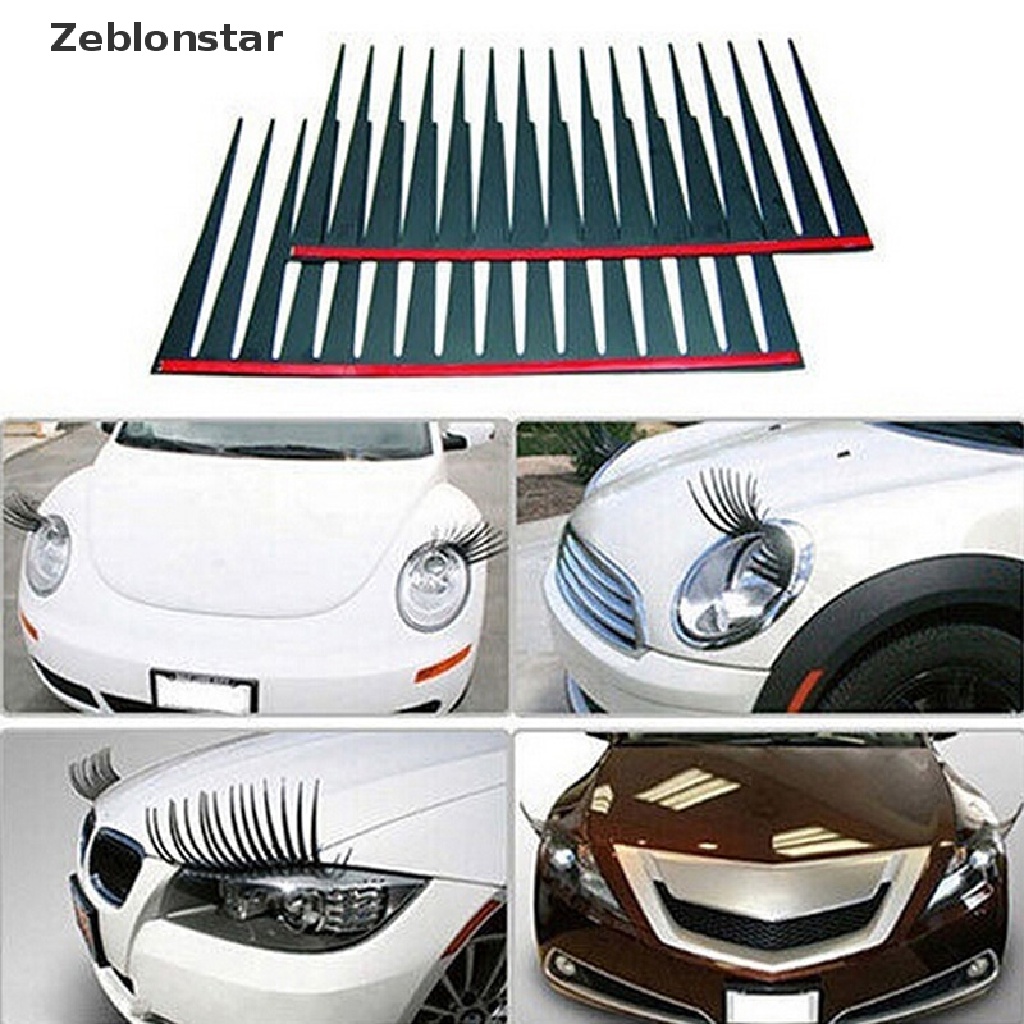 1 Cặp Lông Mi Giả Màu Đen Gắn Đèn Pha Xe Hơi