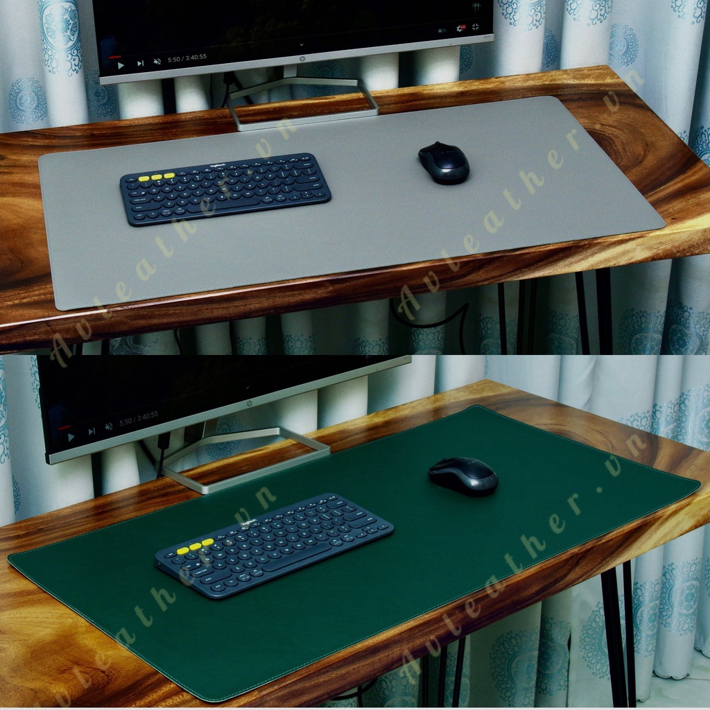 Thảm Trải Bàn Làm Việc DeskPad Da Cỡ Lớn Kiêm Miếng Lót Chuột Máy Tính Size Lớn