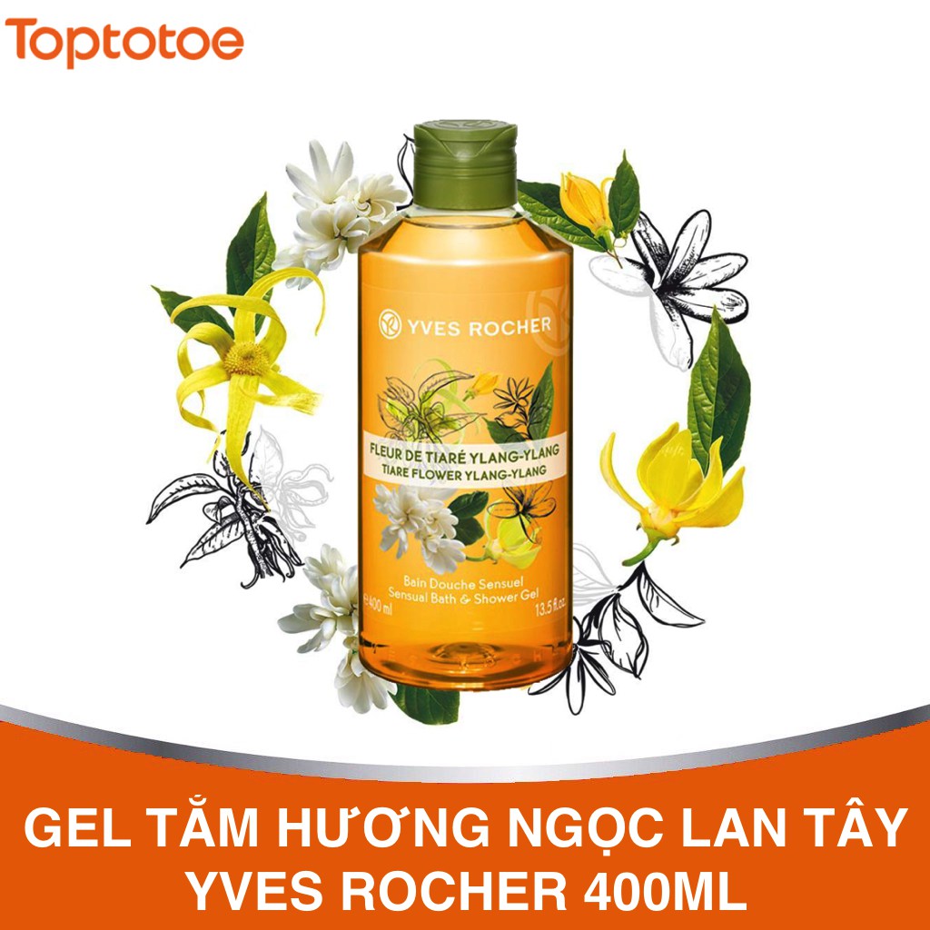 Gel Tắm Yves Rocher Tiare Flower & Ylang - Ylang Sensual Bath & Shower Gel 400ml