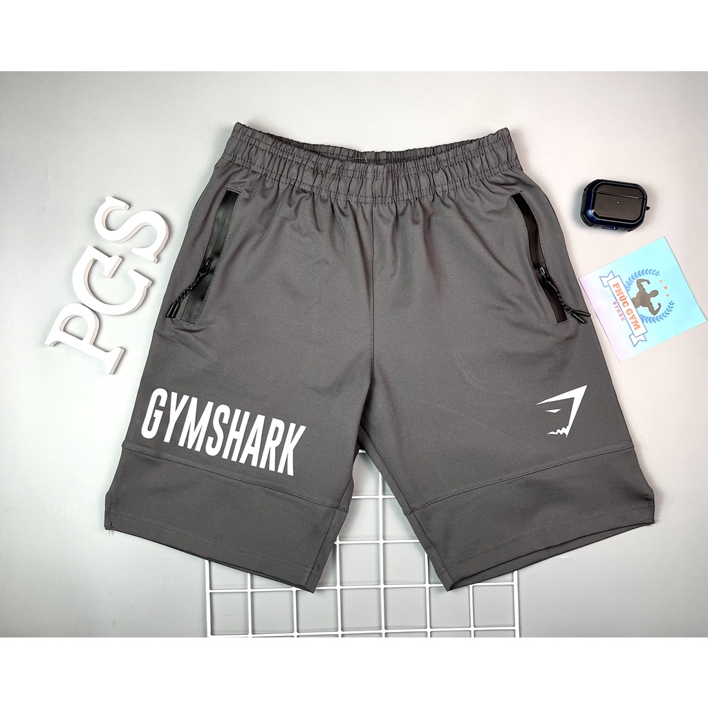 Quần Short Thể Thao Gym Nam Gym.Shark Thun Poly Co Giãn.