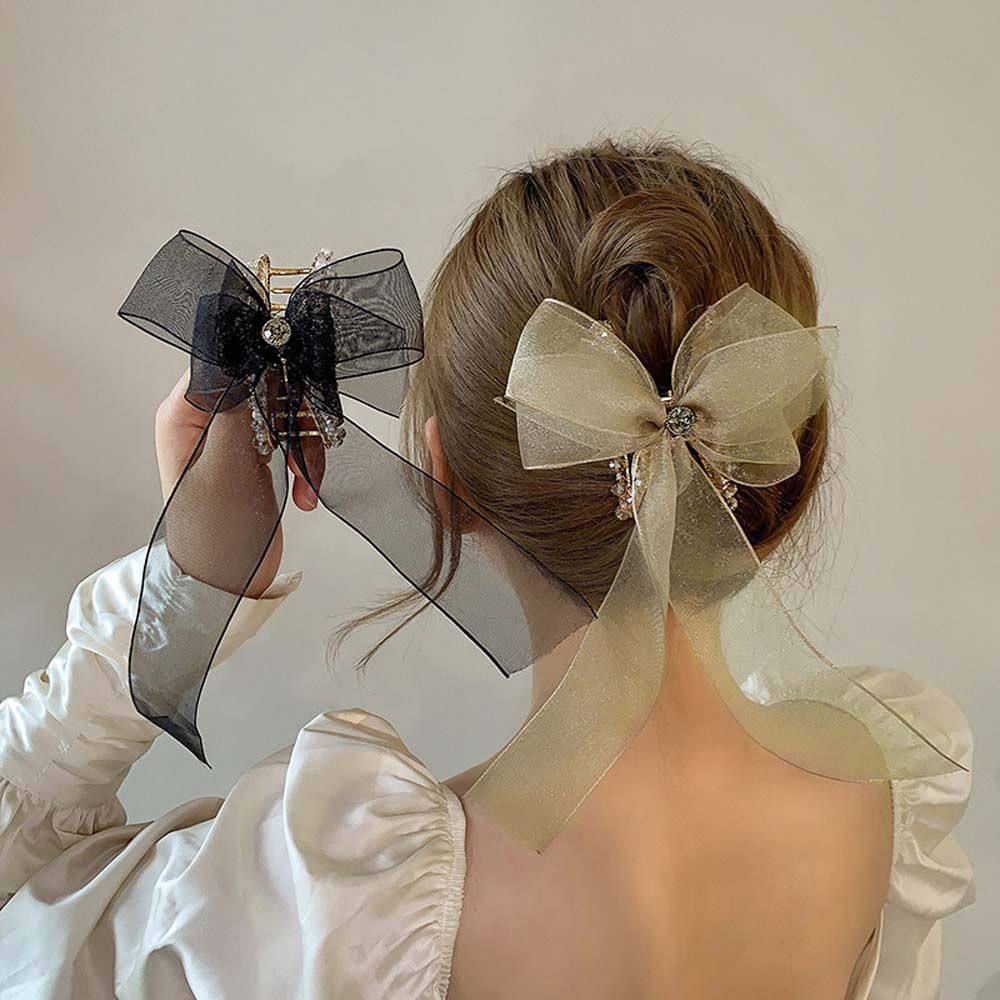 Kẹp Tóc Hình Nơ Ren Nhiều Màu Sắc Phong Cách Hàn Quốc Thời Trang Mùa Hè Cho Nữ