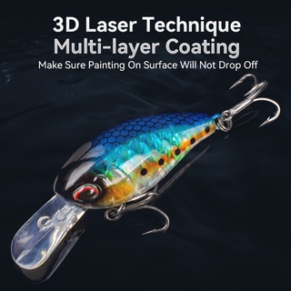 Kingdom Crankbait Jerkbait Mồi Câu Cá 43mm 6g 6.5g Nổi Minnow ABS Mồi Cứng Wobblers Tiếng Ồn Nhân Tạo 2 Loại Phụ Kiện Câu Cá Môi Giải Quyết Cho Bass Cá Rô Pike Cá Hồi