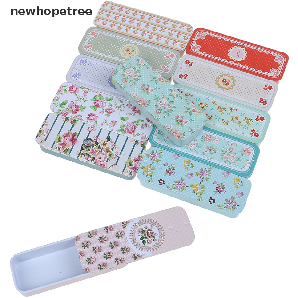 [Hàng mới về] Hộp thiếc mini hình chữ nhật có nắp trượt dùng đựng thuốc tiện dụng