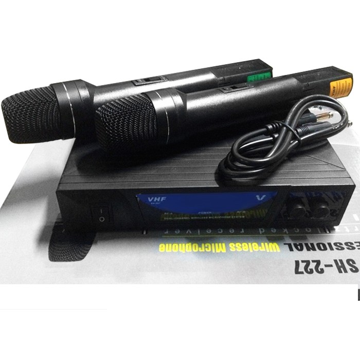 Bộ 2 Micro không dây và đầu thu SH-227 hát karaoke (shures)