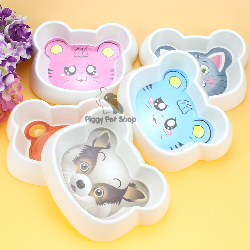 Bát sứ nhựa hình thú cho chuột lang, thỏ, chó, mèo