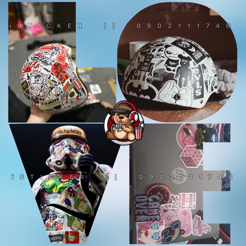 [Set 50 cái] STICKER PVC vinyl nhám chống thấm cao cấp chủ đề AMONG US, MARVEL, NEON BÓNG, SIMPSON, GẤU WBB...