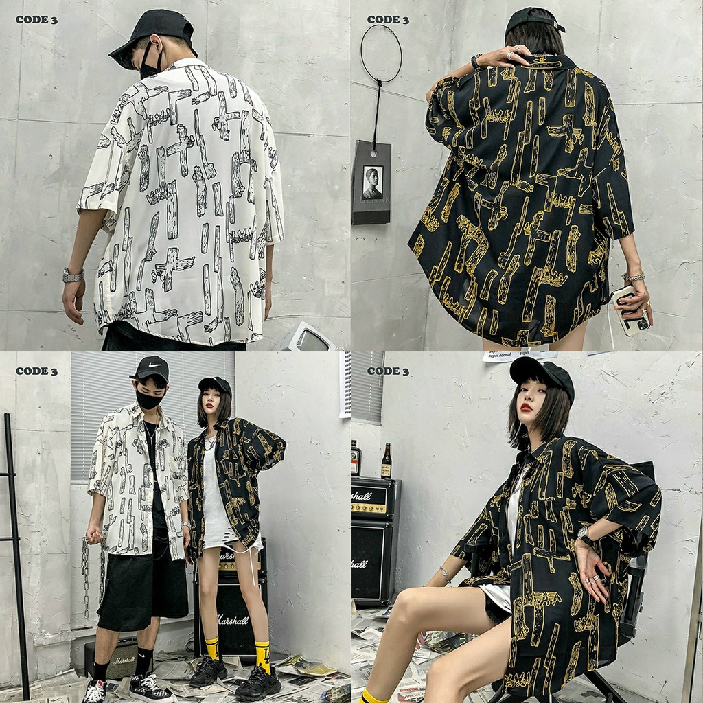 Áo Sơ Mi Nam Nữ Đẹp Tay Ngắn Form Rộng Kiểu Hàn Quốc Unisex IN 3D [CODE 3] - BB REAL