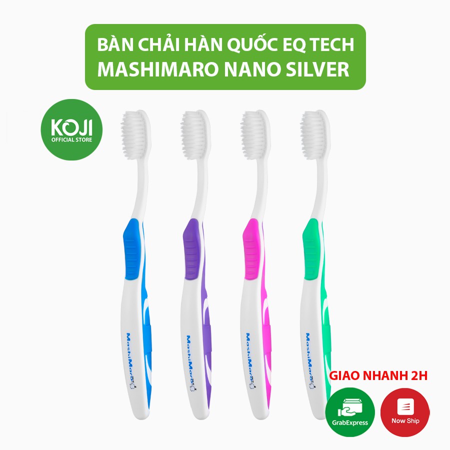 Bàn chải đánh răng EQ Tech Mashimaro Nano bàn chải lông mềm 2 tầng chính hãng Hàn Quốc diệt khuẩn khử mùi hôi bảo vệ lợi