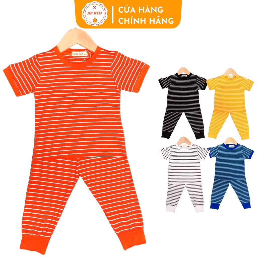 Bộ Quần Áo Trẻ Em Minky Mom Sọc Kẻ Cho Bé Chất Cotton Cao Cấp Co Giãn 4 Chiều Thấm Hút Mồ Hôi Tốt