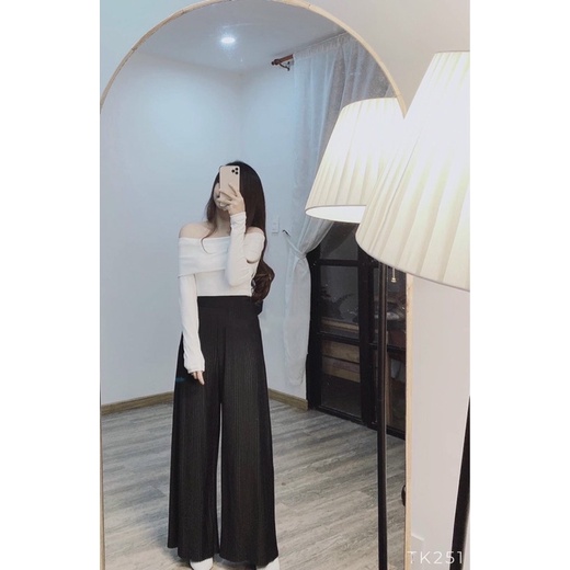 Áo trễ vai nữ tay dài kiểu nữ xinh cá tính thun trắng ôm body sang trọng đi chơi đi tiệc đẹp tiểu thư
