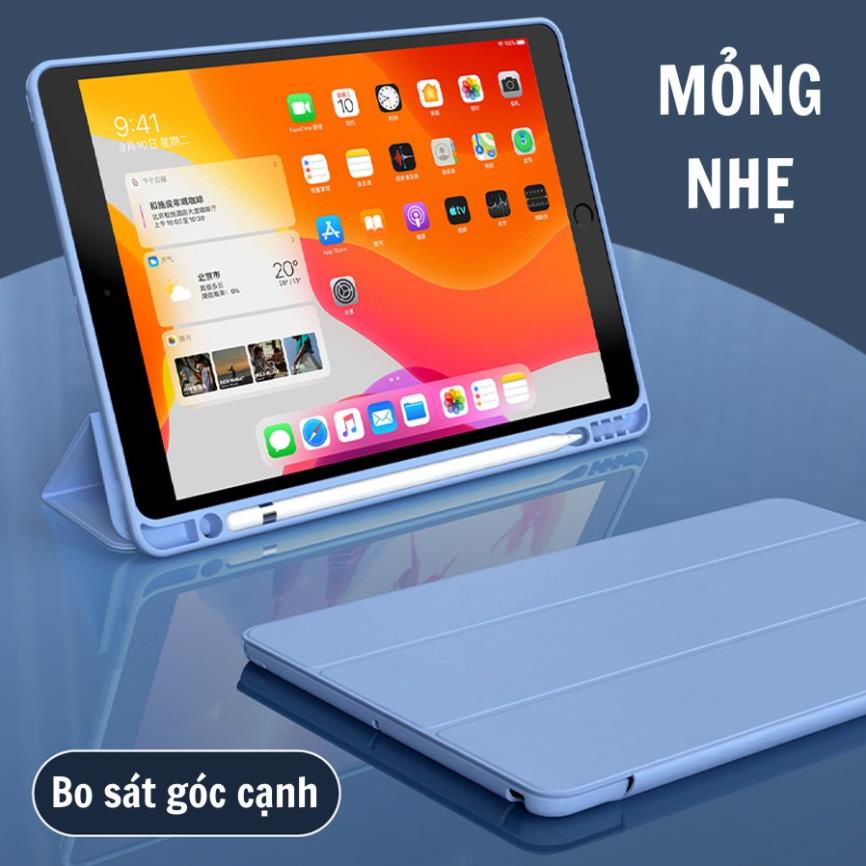 Bao Da iPad, Ốp iPad Có Khay Đựng Bút Tích Hợp Màu Pastel