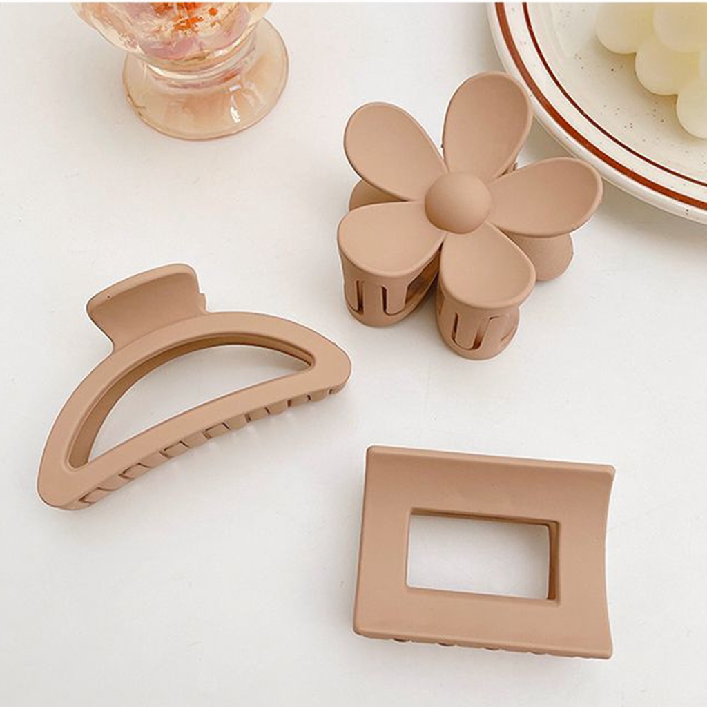 Kẹp Tóc Màu Trà Sữa Cỡ Lớn Tiện Dụng Cho Nữ