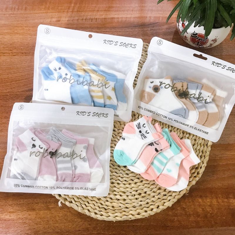 5 Đôi Tất Len Lưới Hè Thu, Tất Lưới Mèo Cho Bé 0-12 Tháng