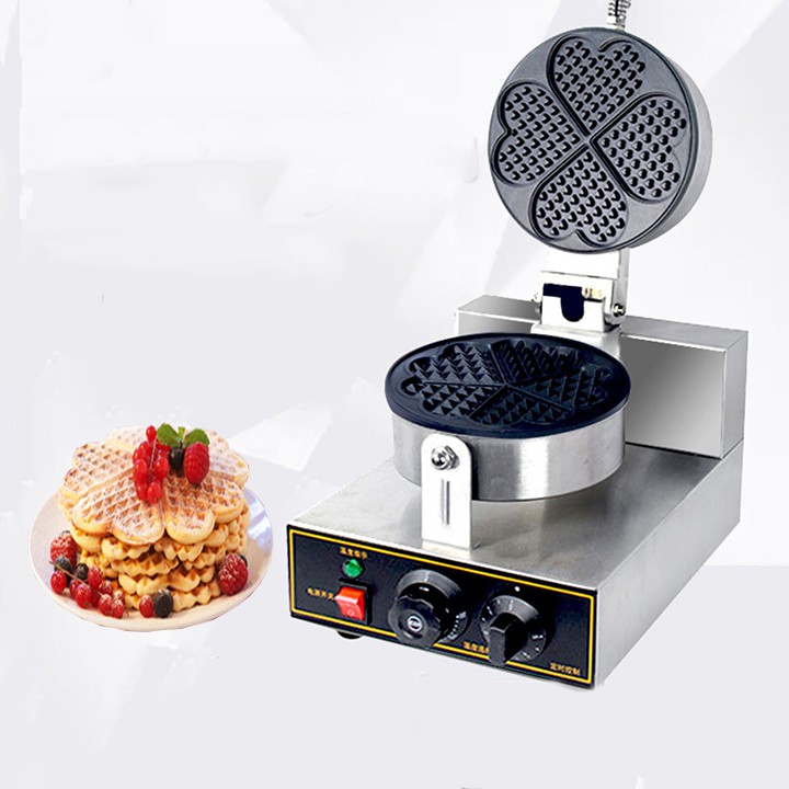 Máy Làm Bánh Waffle Công Nghiệp Khuôn Trái Tim