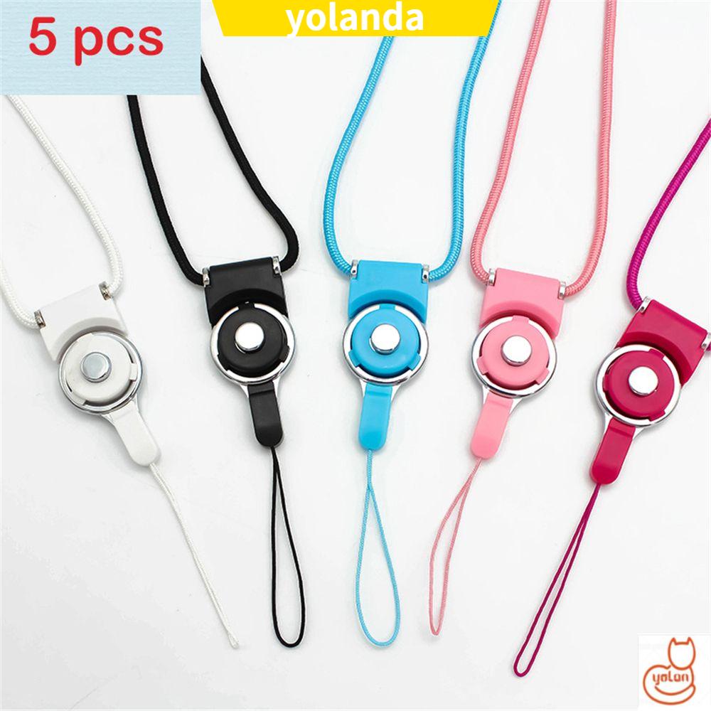 ☆YOLA☆ 5 Pcs Random color Badges Mobile Straps Universal Key Chain Phone Lanyard Nylon Finger Neck Lariat Hang Rope Security Detachable