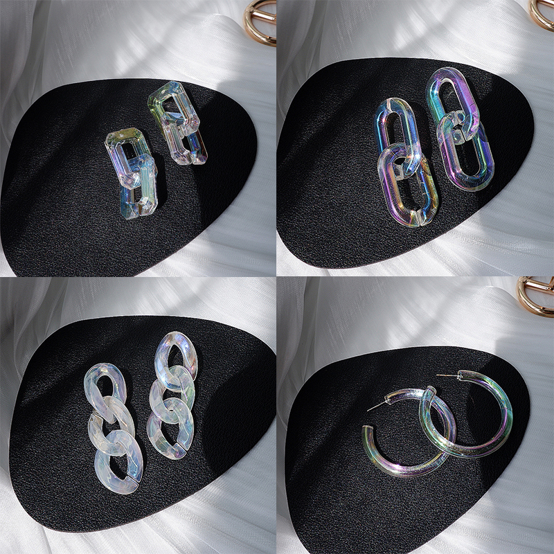 Khuyên Tai Dáng Dài Thiết Kế Trong Suốt Thời Trang Nhiều Kiểu Dáng Tùy Chọn