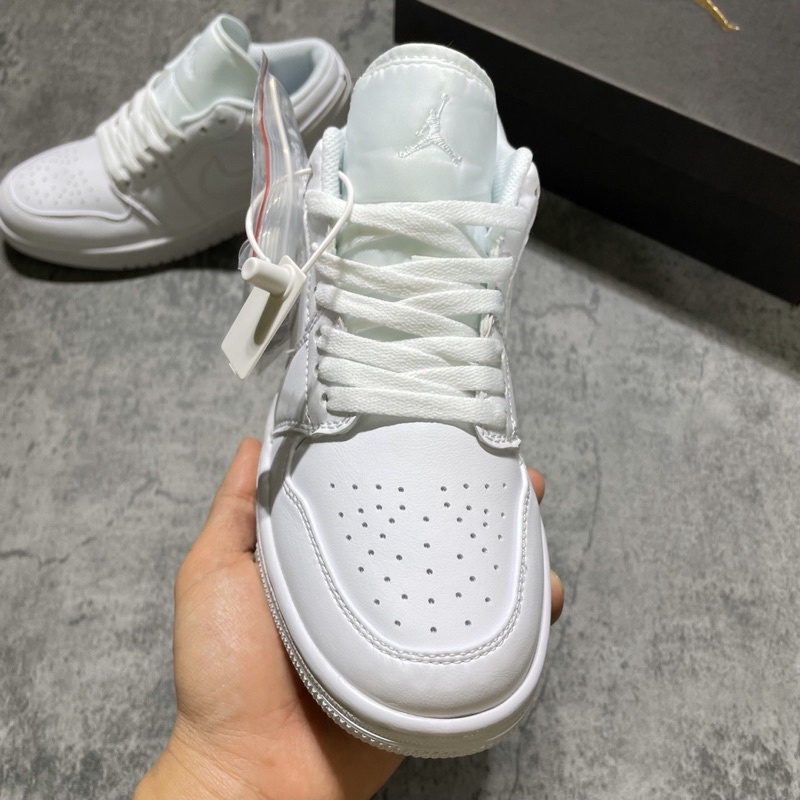 GIÀY JD1 LOW FULL WHITE LAI AU DA THẬT