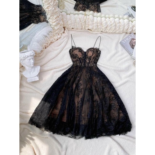 Đầm xoè ren ngắn dự tiệc công chúa cúp ngực TRIPBLE T DRESS - size M/L (kèm ảnh/video thật) MS294V