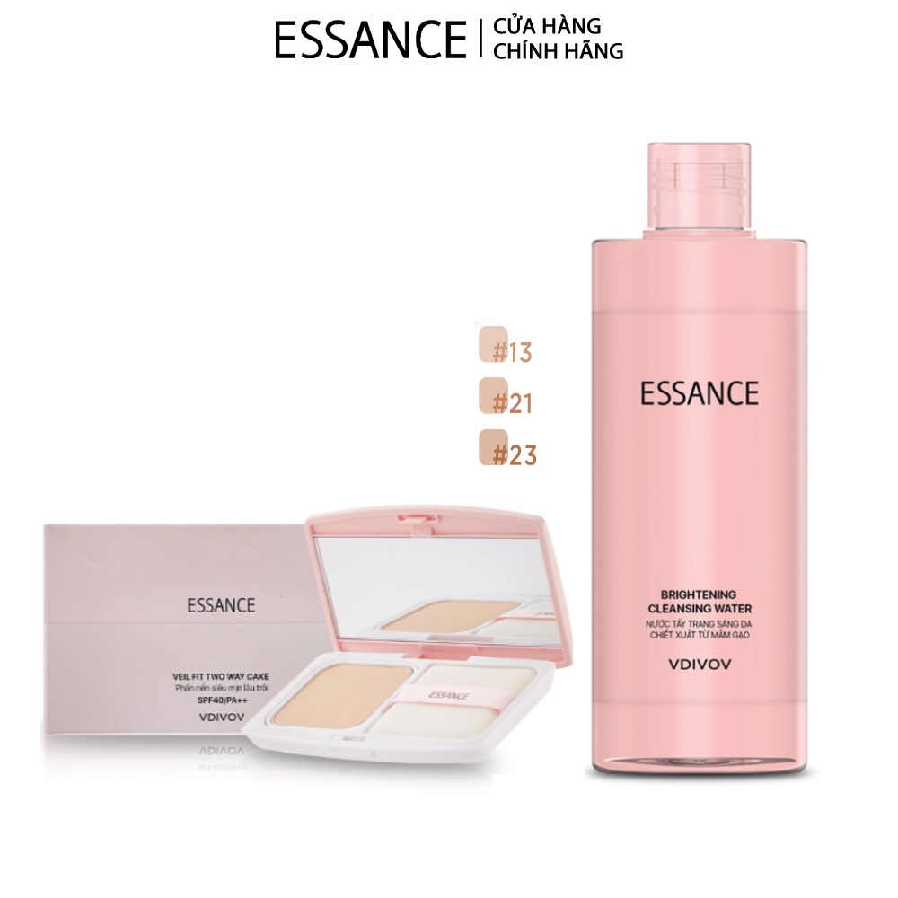 Combo Phấn nền dưỡng trắng siêu mịn SPF40/PA++ 7g & Nước tẩy trang sáng da Brightening 290ml/chai | BigBuy360 - bigbuy360.vn
