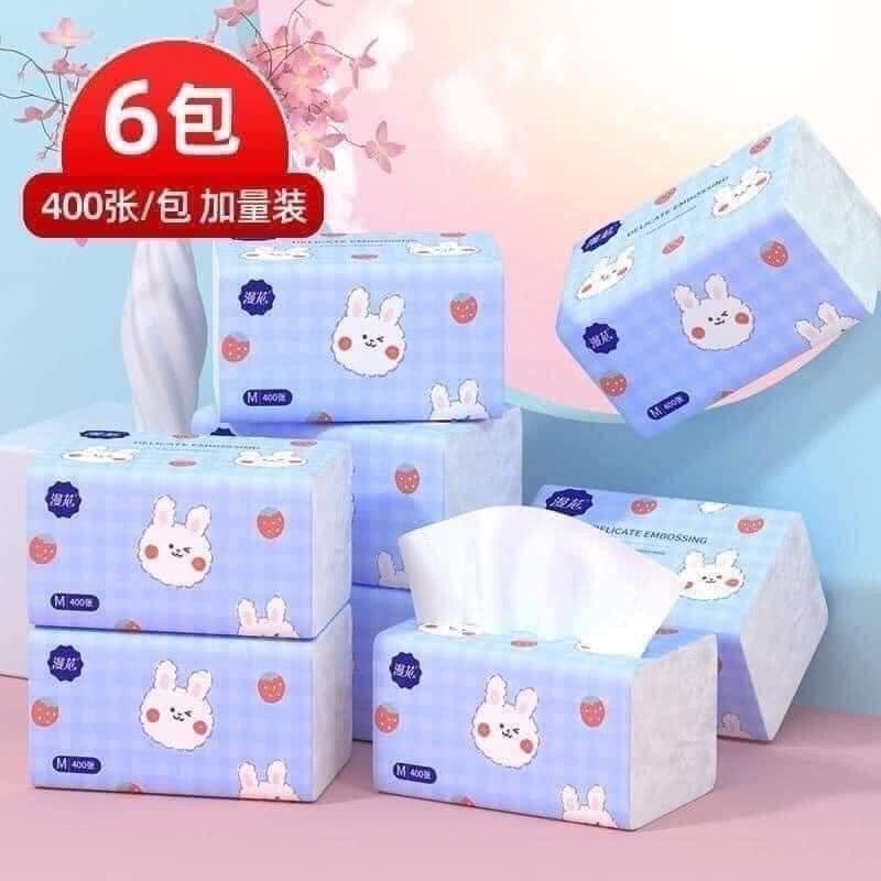 Giấy rút hình thỏ. Gói giấy ăn hình thỏ trắng siêu dai, siêu mịn hàng nội địa trung