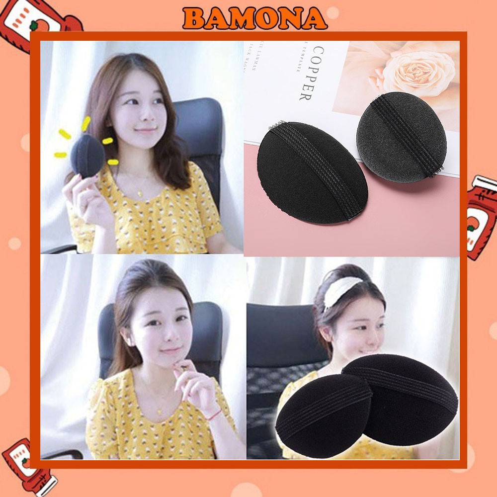 Set 2 Kẹp phồng mái hình tròn Bamona kẹp phồng chân tóc đơn giản xinh xắn KT24