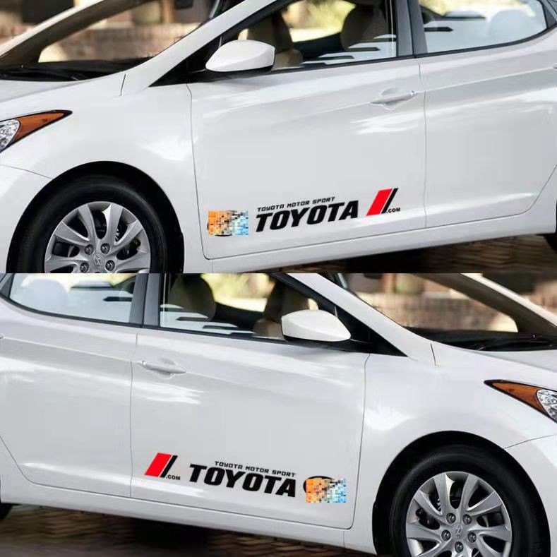 1 Cặp Nhãn Dán Thân Xe Hơi Toyota Vios hilux Innova Fortuner Wigo hiace Rush Avanza Alphard Altis Land Crusier Camry Rav4 Land Crusier Prado FJ Cruiser Yaris coaster 86 Supra