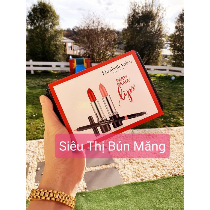 Elizabeth Arden Party Ready Lips Set 2 son màu trendy và viền môi