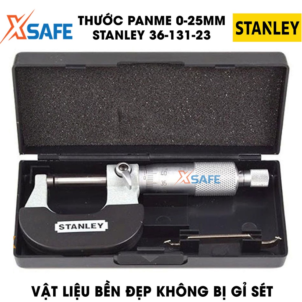 Thước panme STANLEY gia công nhôm cao cấp Thước đo Panme cơ vật liệu bền đẹp không bị gỉ sét, độ chia 0.001mm