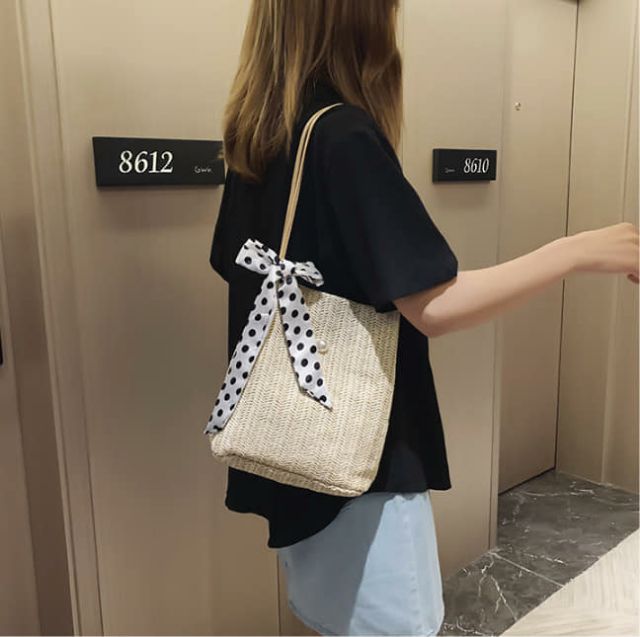 (New style) Túi cói summer thắt nơ bi NCS | BigBuy360 - bigbuy360.vn