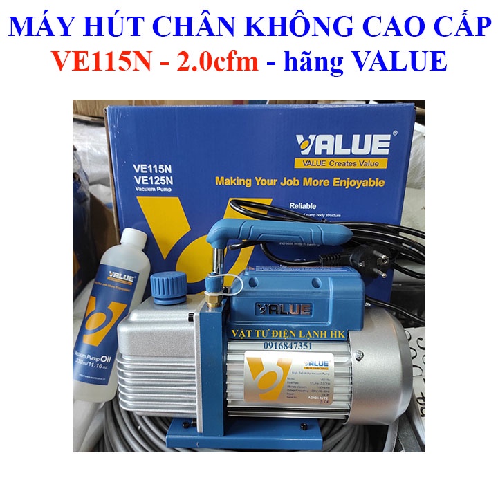 (CAO CẤP) MÁY HÚT CHÂN KHÔNG VALUE 2.0 CFM MODEL: VE115N