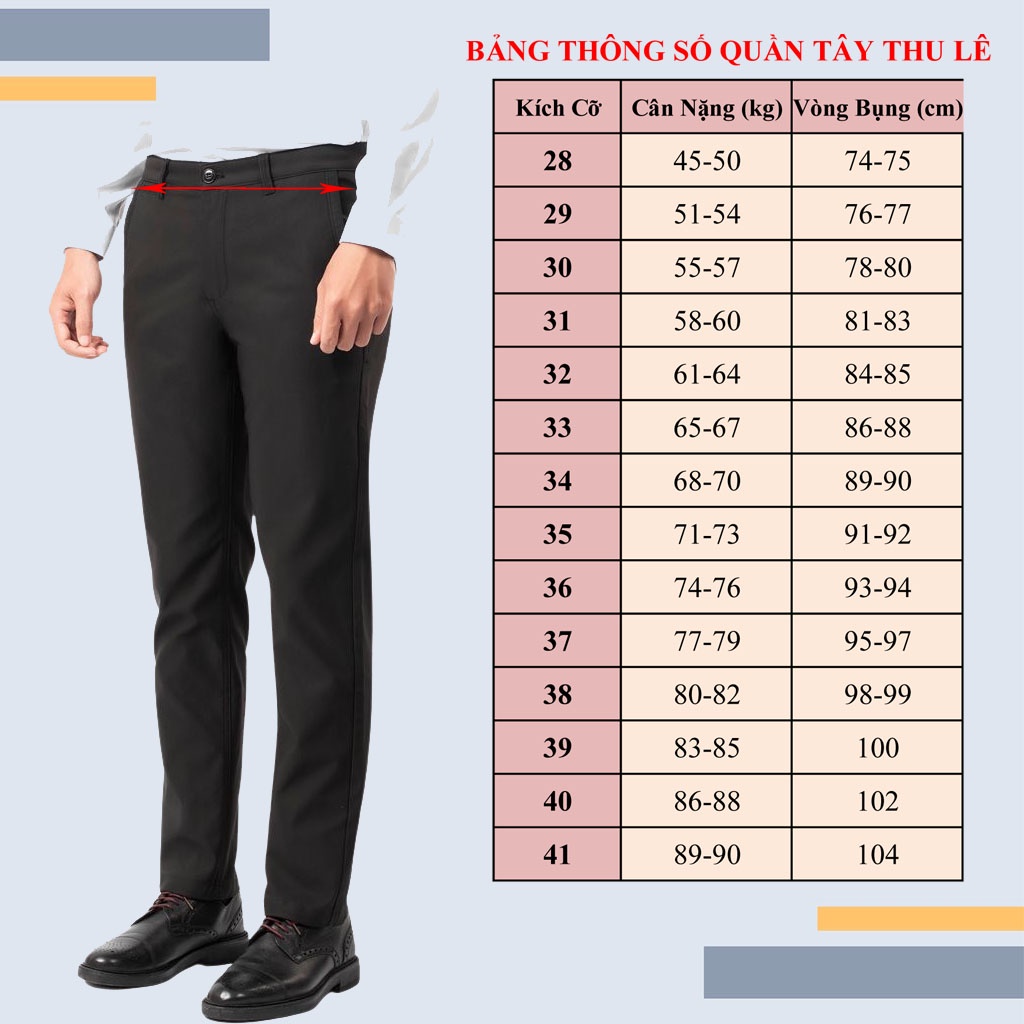 Quần Tây Nam ống đứng cao cấp công sở chất liệu basic trơn Thu Lê QT119