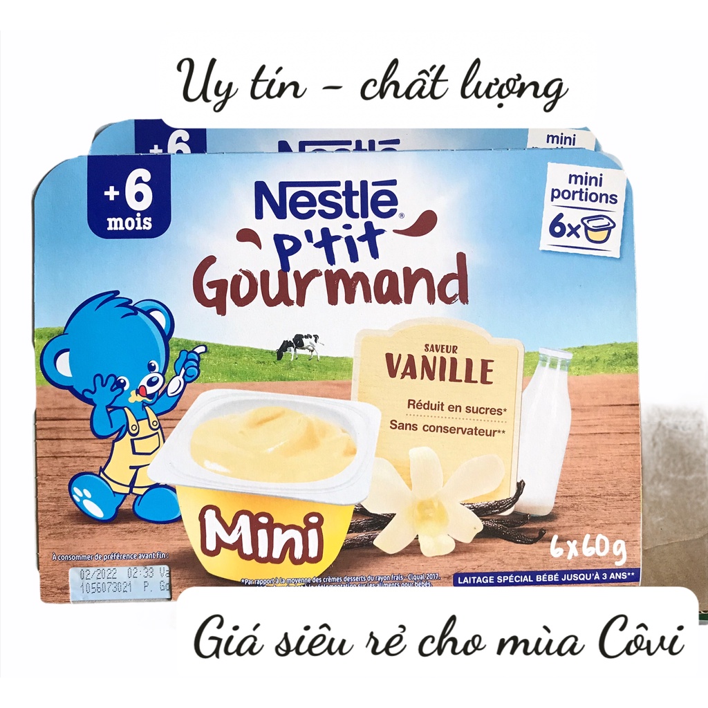 💞👉Váng sữa Nestle vị Vani 6 hộp *60g ⚡Date T5.2023⚡ Bữa ăn bổ sung dinh dưỡng và các vitamin cho bé từ sơ sinh 👍