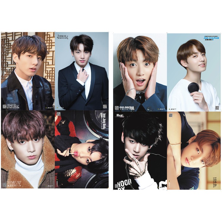 (nhiều mẫu) Bộ 8 tấm poster A3 BTS Jungkook, V