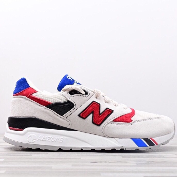 【Bắn thật】New Balance M998 bình thường thể thao chạy bộ màu xám đỏ xanh Yu Wenle da lộn retro M998CW1