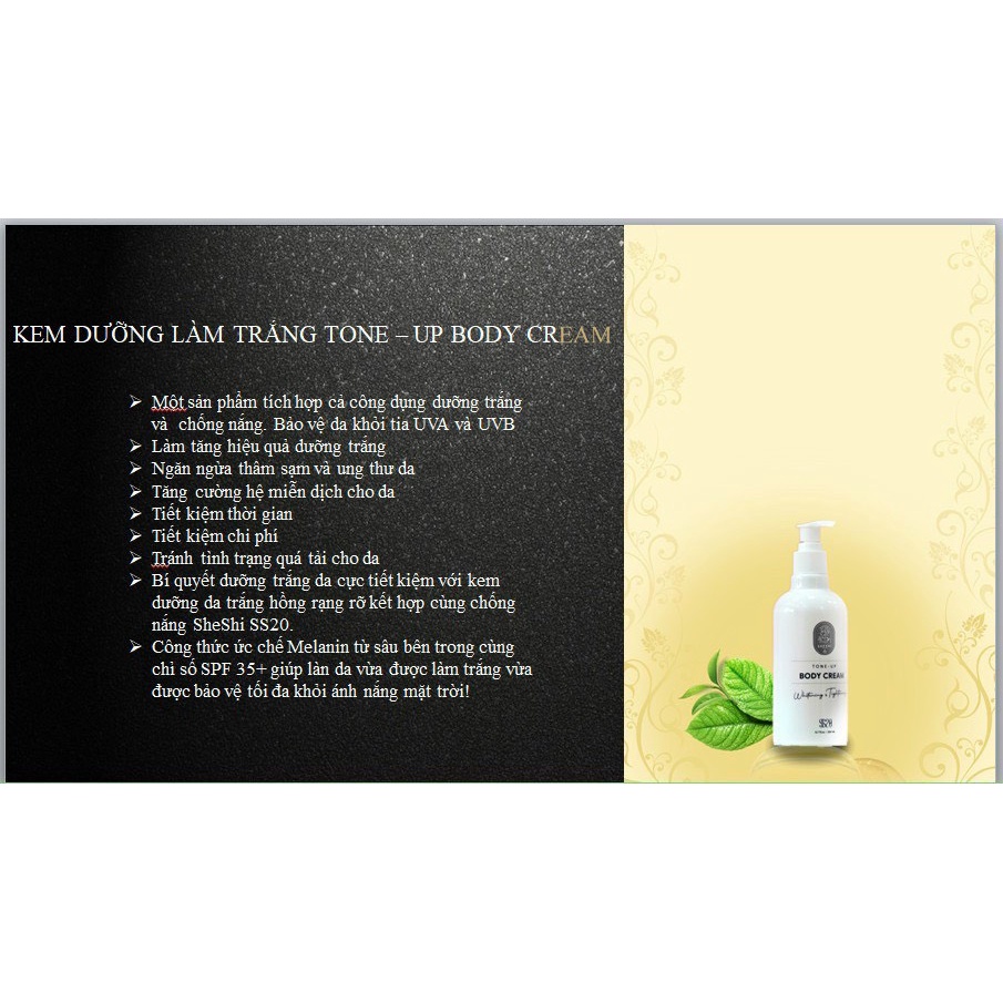 MẪU MỚI] Kem Dưỡng Trắng Toàn Thân SheShi SS20 - Tone Up Body Cream 200ml