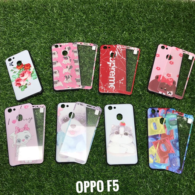 Ốp Oppo F5 2 Mặt (Mặt trước cường lực, mặt sau ốp lưng)