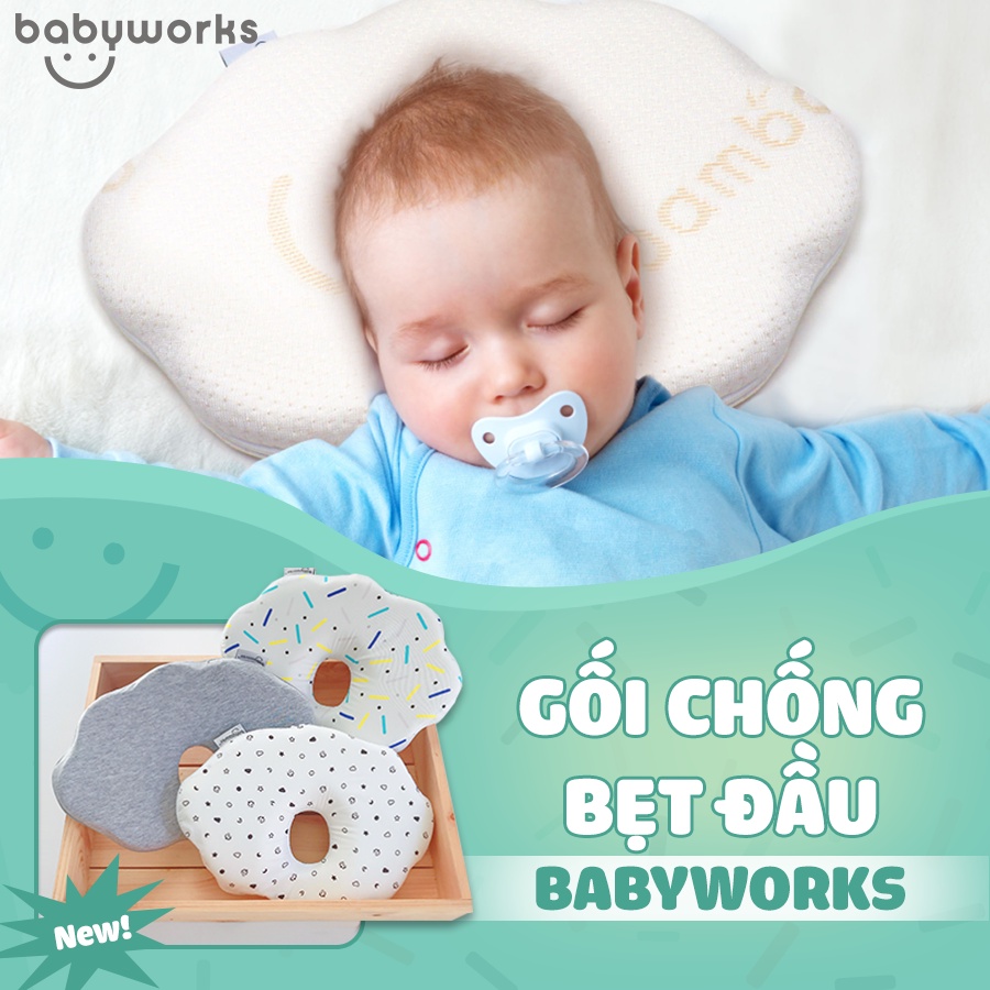 Combo 2 gối chống bẹt đầu Babyworks