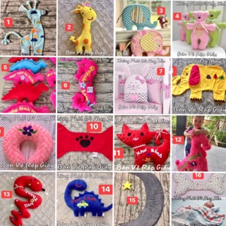 BẢN VẼ RẬP GIẤY TỰ MAY THÚ BÔNG/GỐI ÔM HANDMADE