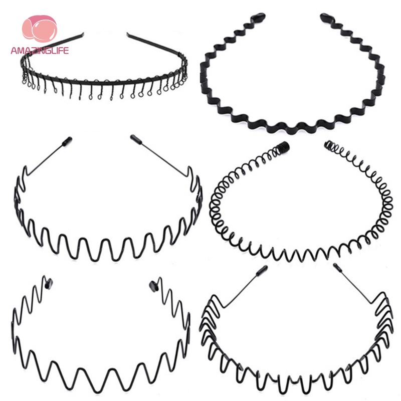 Băng Đô Cài Tóc Kim Loại Chống Trượt Màu Đen Đơn Giản Thời Trang Cho Nam Và Nữ