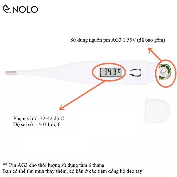 Combo 2 Nhiệt Kế Điện Tử Mini Model M02 Màn Hình Số LCD Không Chứa Thủy Ngăn An Toàn Cho Trẻ Sơ Sinh