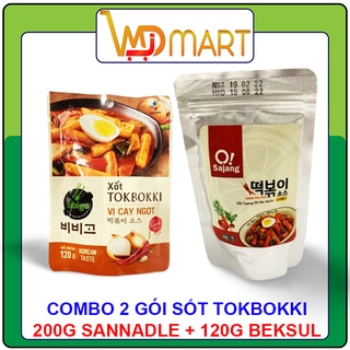 Combo sốt tokbokki sannadle 200g + 120g sốt tok beksul