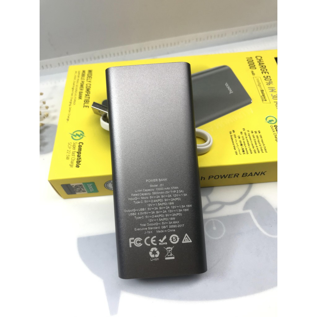 Pin sạc dự phòng cao cấp HOCO J51 dung lượng 10000mAh (BẢO HÀNH ĐỔI MỚI)