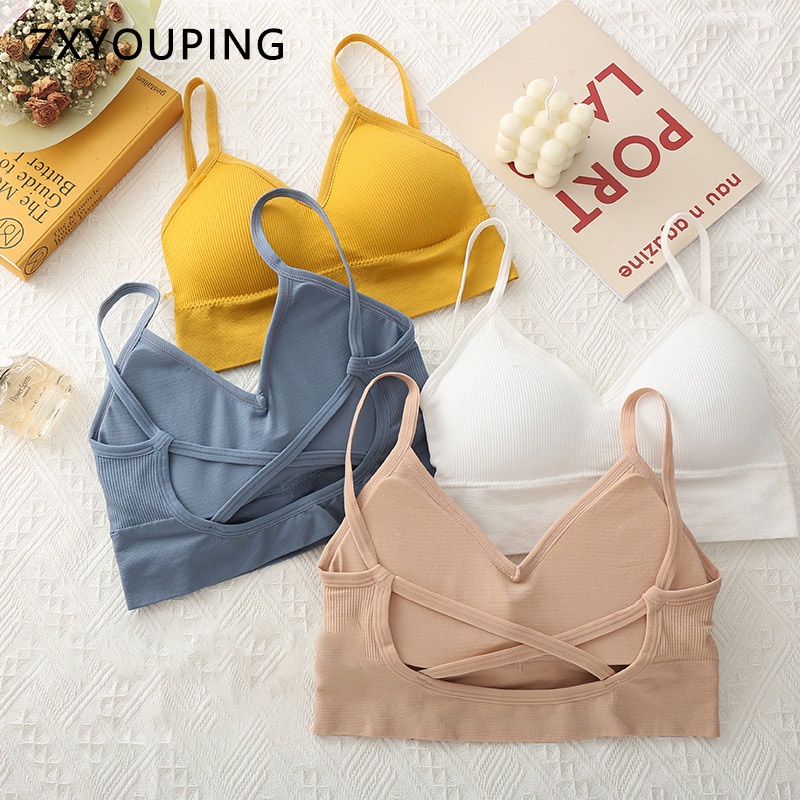 AOFEIQIKE Áo Lót Thể Thao Vải Cotton Thoáng Khí Thoải Mái Cho Nữ