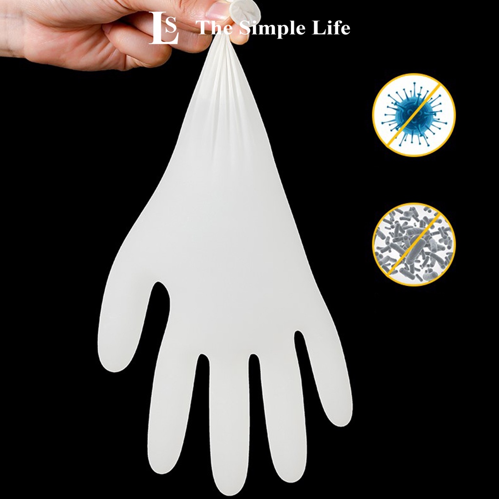 Găng tay cao su 100 cái, găng tay cao su dùng trong thực phẩm, nấu ăn, vệ sinh bếp siêu dai dùng 1 lần [CHÍNH HÃNG]