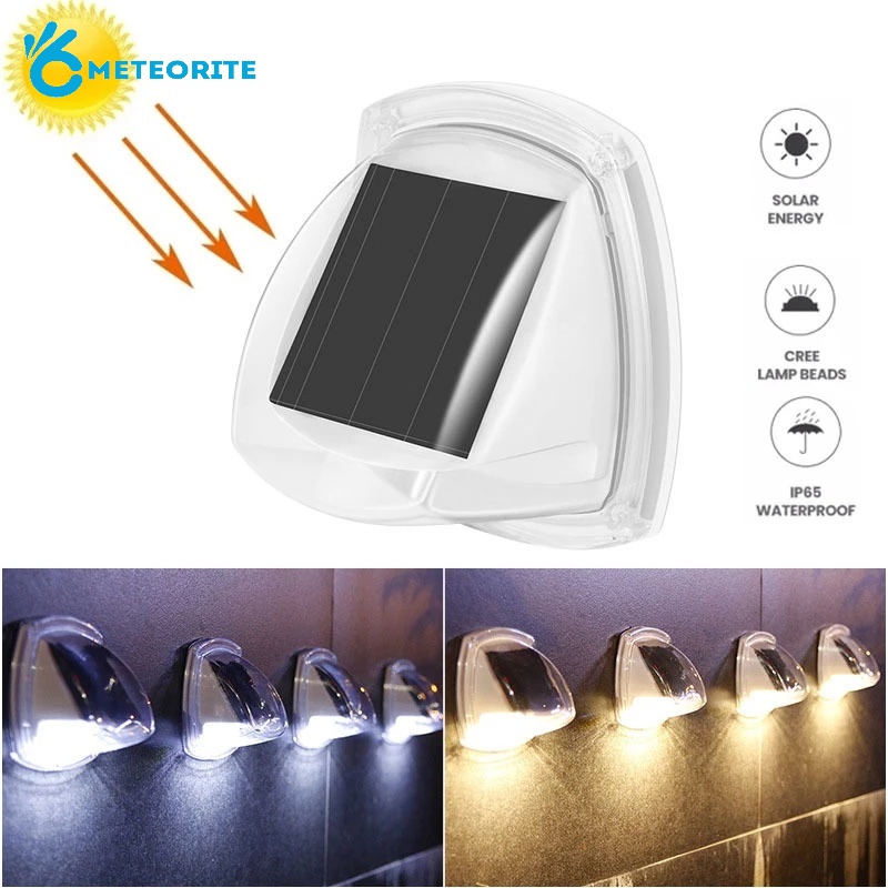 Đèn LED 8 Bóng Gắn Tường Sử Dụng Năng Lượng Mặt Trời Siêu Sáng Chống Mưa 8 Màu Sắc