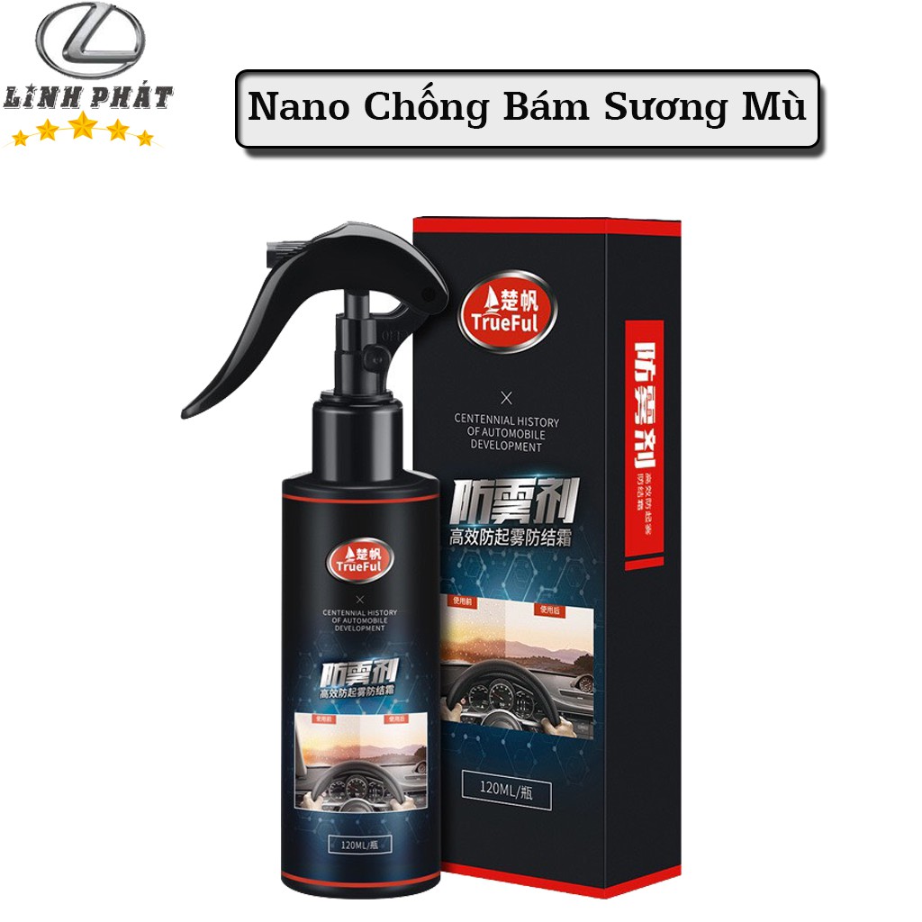Nano Xịt Kính Chống Sương Mù – Chống Hơi Nước Trên Kính Xe Ô Tô Lọ 120ML