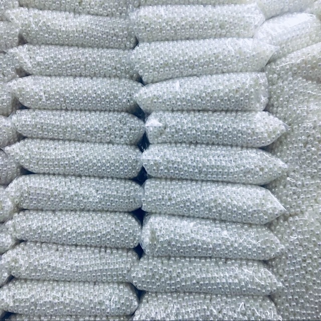 1KG Chuỗi Hạt Bẹt Loại Đẹp Trắng-Kem-Đen Giá Sỉ